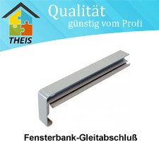 Fensterbank-Gleitabschluß aus Aluminium 110 mm bis 400 mm